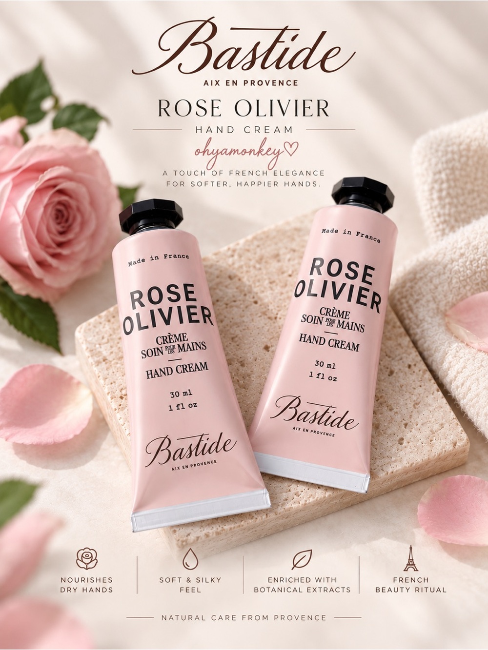 Bastide Rose Olivier Hand Cream Bundle 30ml x 2